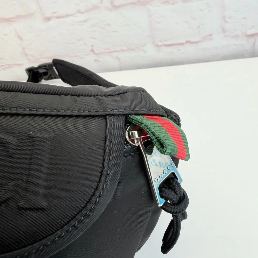 Gucci Nexus Web Interlocking Black Belt Bag Unisex NEW